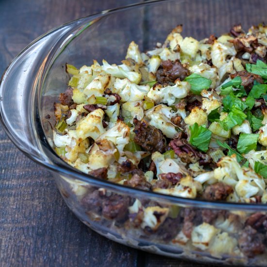 Cauliflower Stuffing with Sausage