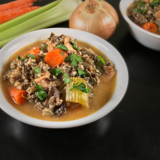 Crockpot Turkey Soup with Wild Rice