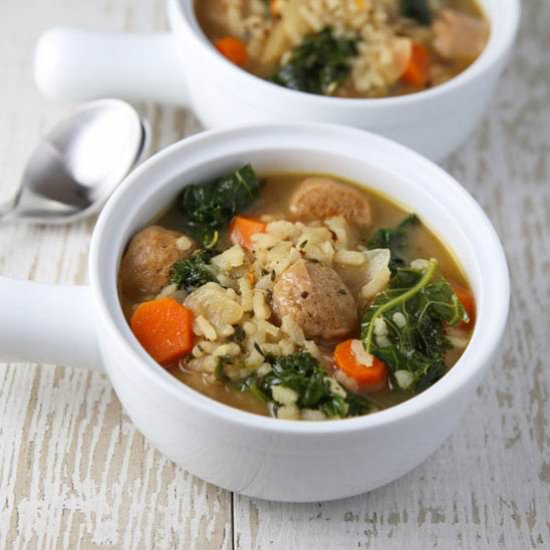 Sausage and Kale Soup with Arborio