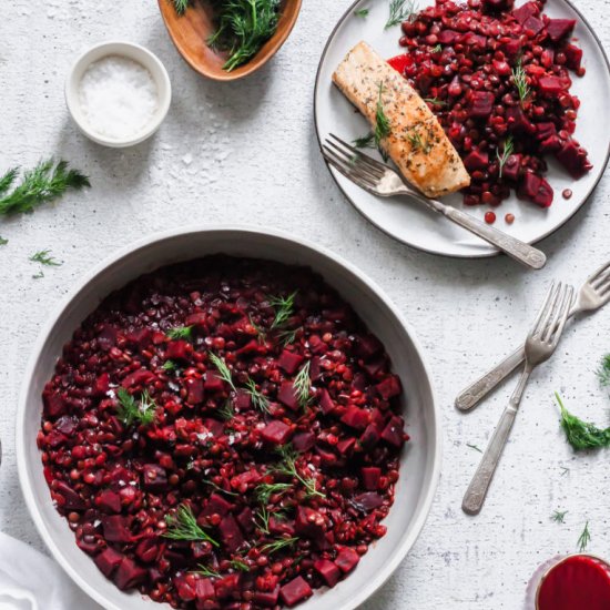 Beet Dill Lentils