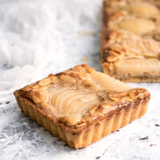 Pear frangipane tart with lavender