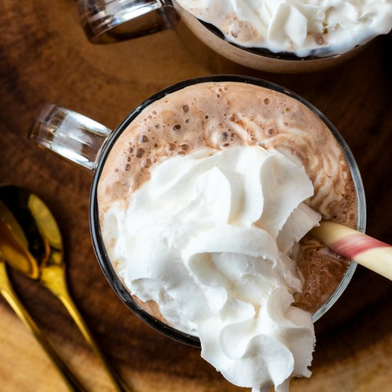 Vegan maple hot chocolate