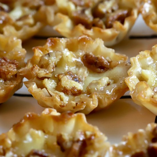 Bourbon Pecan Brie Bites