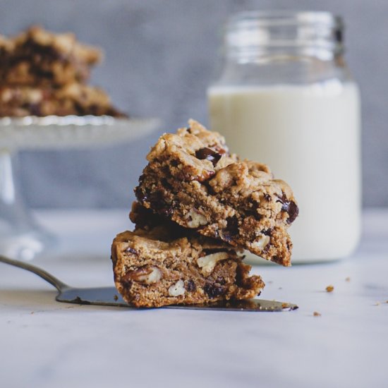 Double Chocolate Pecan Cookie Bars