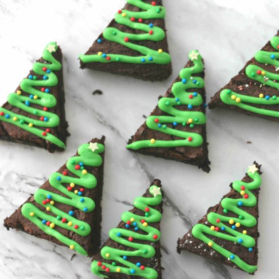 Christmas tree brownies