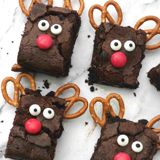 Christmas reindeer brownies