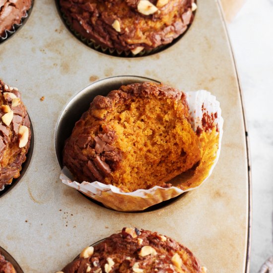 Chocolate Swirl Pumpkin Muffins