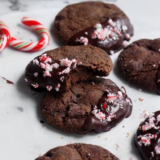 Chocolate Molasses Crinkle Cookies