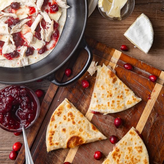 Turkey Cranberry Brie Quesadilla