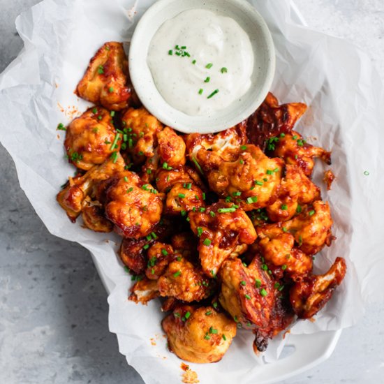 Cranberry BBQ Cauliflower Wings