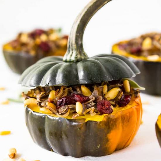 Stuffed Acorn Squash with Wild Rice