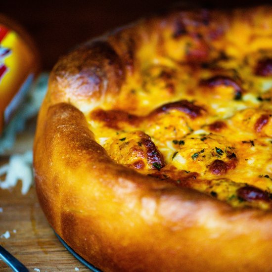 Buffalo Chicken Meatball Deep Dish