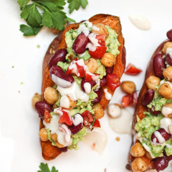 Vegan Stuffed Sweet Potatoes