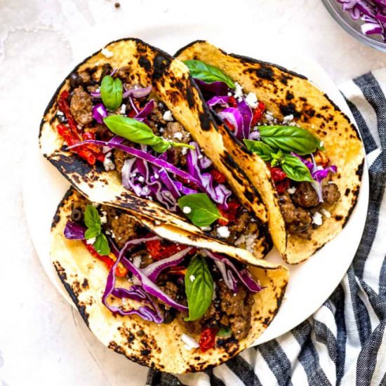 Slow Cooker Greek Tacos with Lamb