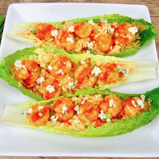 Easy Buffalo Shrimp Lettuce Wraps