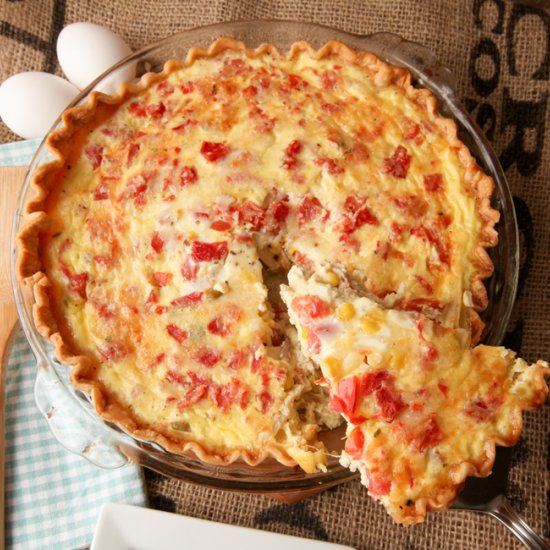 Leftover Turkey Tomato Corn Quiche