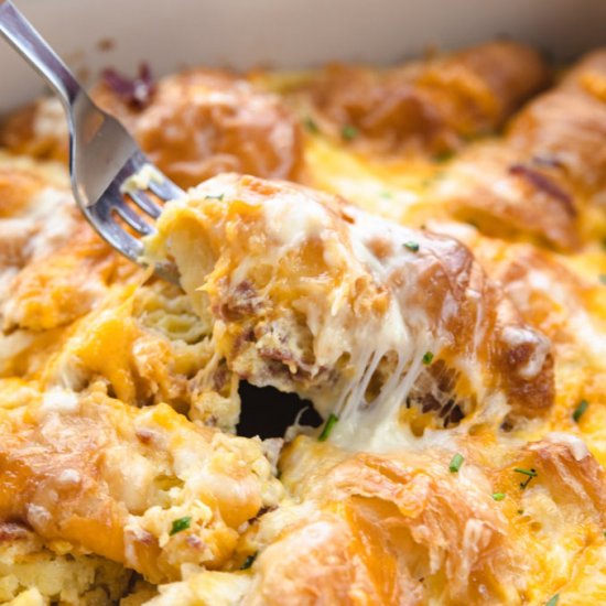 Breakfast Strata with Croissants