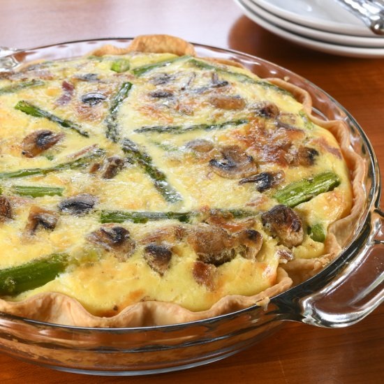 Bacon, Asparagus, and Mushroom Quiche