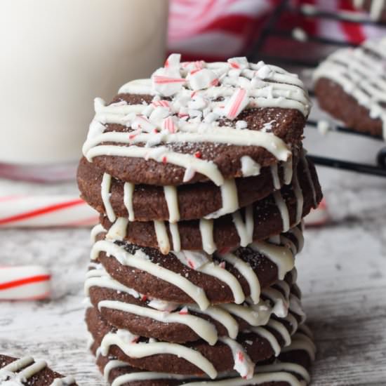 Mint Chocolate Shortbread Cookies