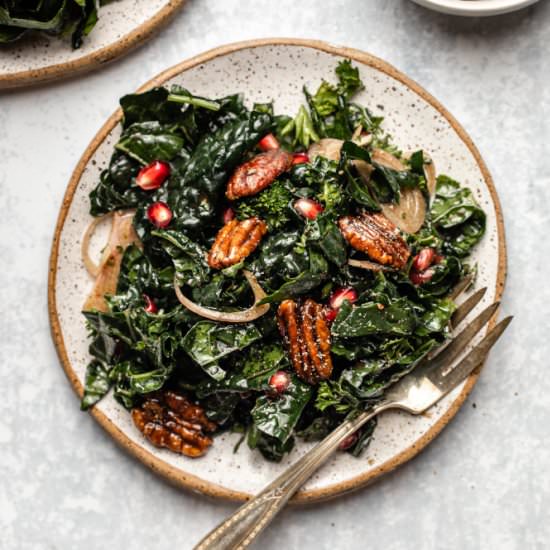 Winter Kale Salad with Pomegranate