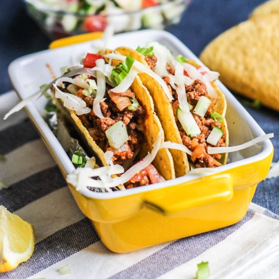 Easy Gluten Free Ground Beef Tacos