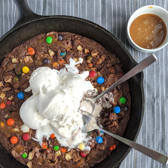 Caramel Skillet Brownie