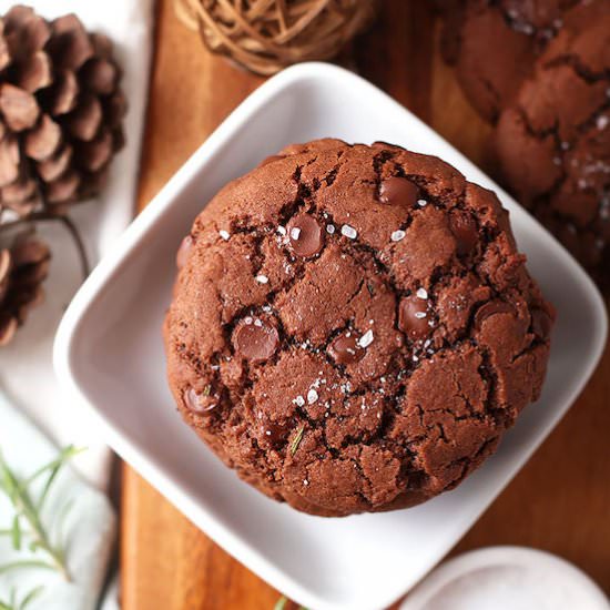 Salted Chocolate Rosemary Cookies