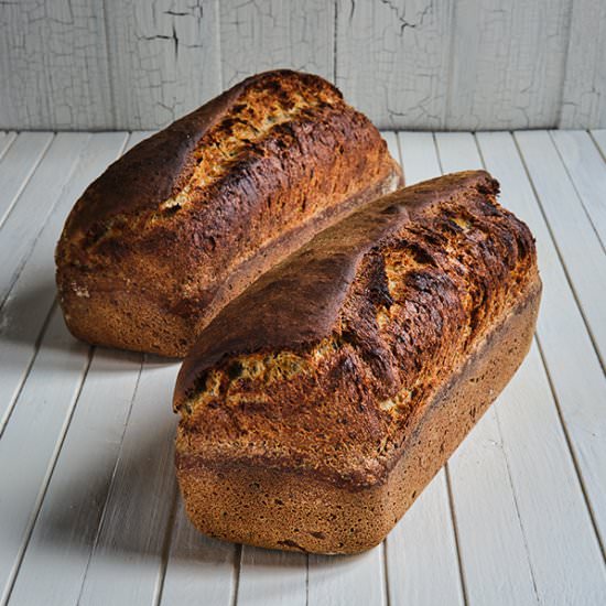 Flax seed sourdough sandwich bread