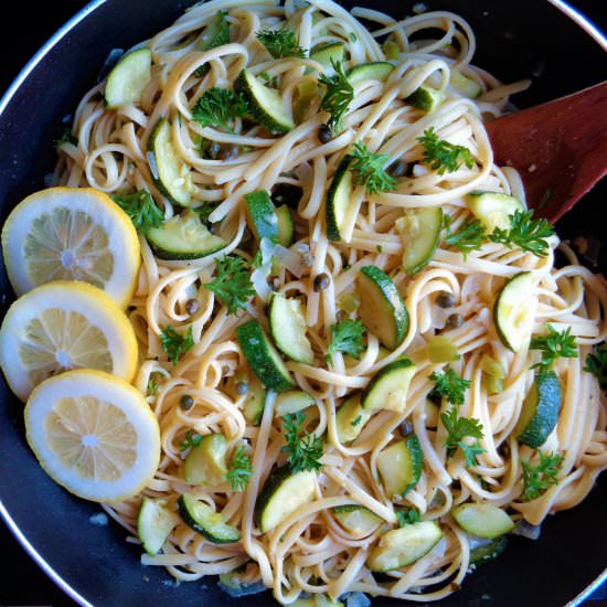 Garlic Buttery Lemon Caper Pasta