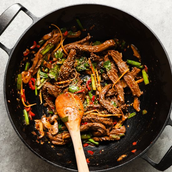 Ginger BBQ Beef Stir Fry