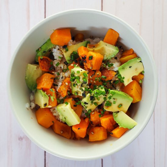 Butternut Squash/Avocado Rice Bowl