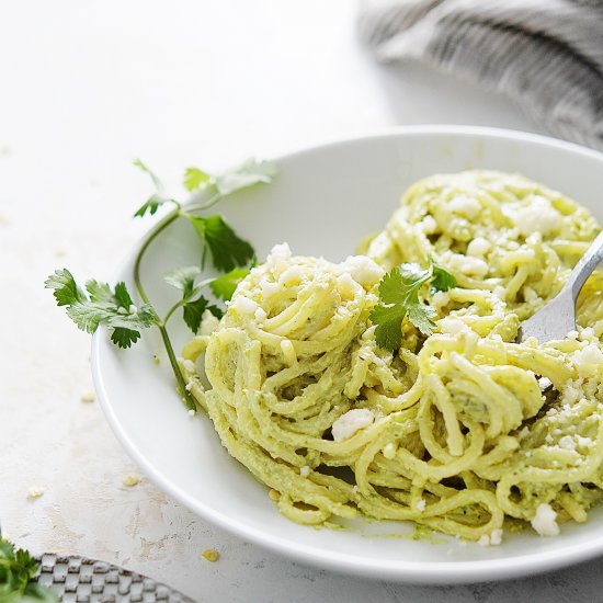 Spaghetti Verde (poblano sauce)