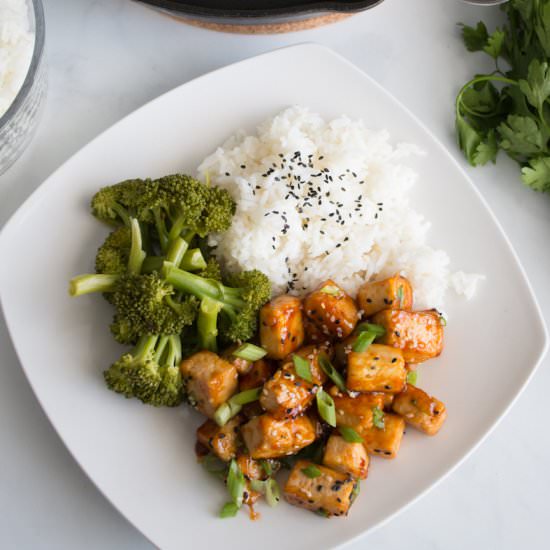 Vegan Kung Pao Tofu with Broccoli