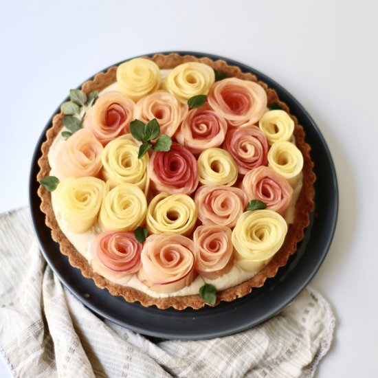 Apple Rose Custard Tart