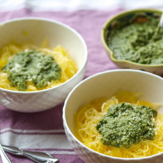 Spaghetti Squash Pasta with Pesto