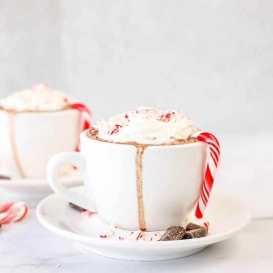 Spiked Candy Cane Hot Chocolate