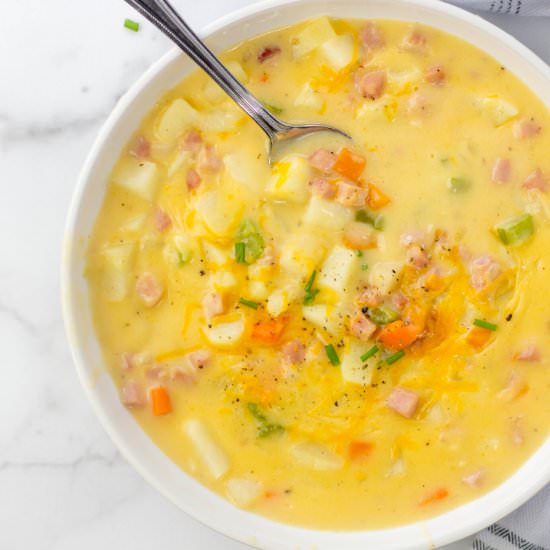 Cheesy Ham and Potato Soup