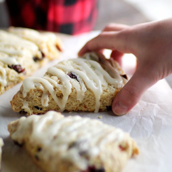 Glazed Cranberry Orange Scones