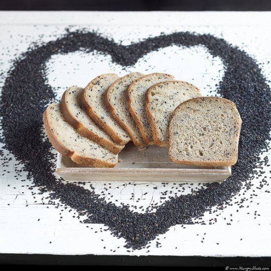 Black sesame sourdough bread