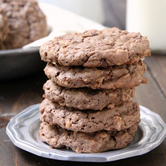 Chocolate Banana Oatmeal Cookies