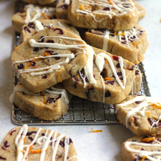 Cranberry Orange Shortbread Cookies