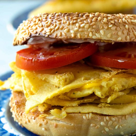 Chickpea egg breakfast sandwiches