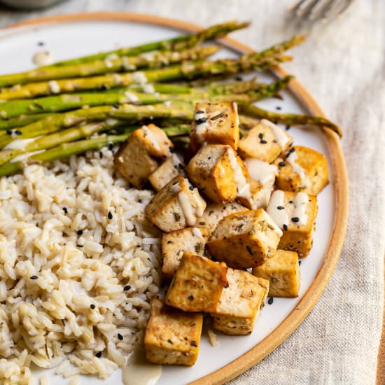 Sheet Pan Lemon Pepper & Herb Tofu