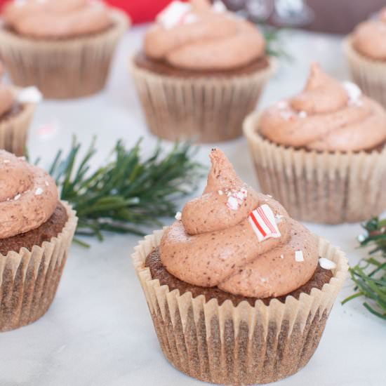 Keto Chocolate + Peppermint Cupcake