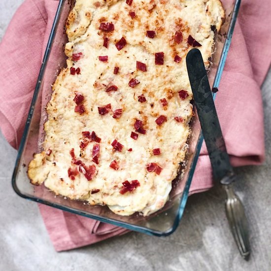 Cauliflower, Potato and Ham Cake