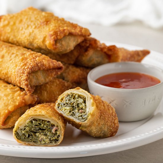 collard green egg rolls