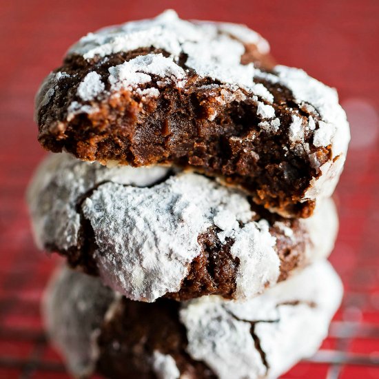 Chocolate Brownie Crinkle Cookies