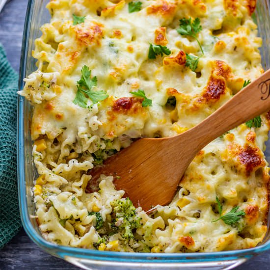 creamy tuna pasta bake