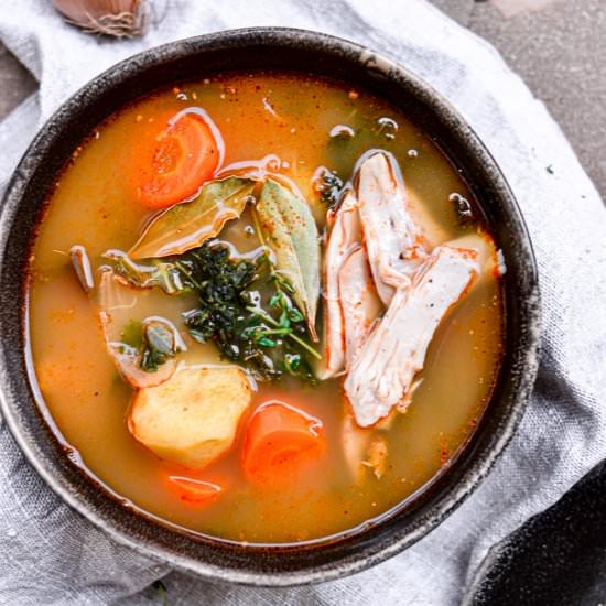 Healthy Chicken Soup with Kale!