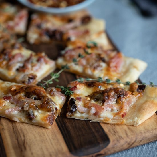 Fig, Bacon, and Cheddar Flammkuchen